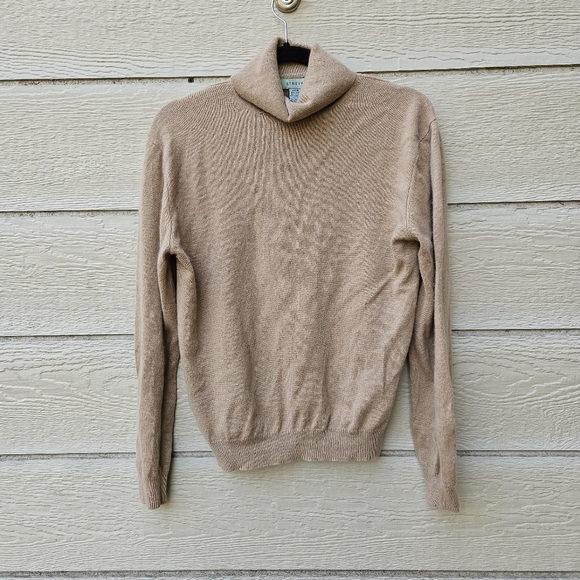 vintage Geneva tan cashmere turtleneck sweater medium - Picture 1 of 4